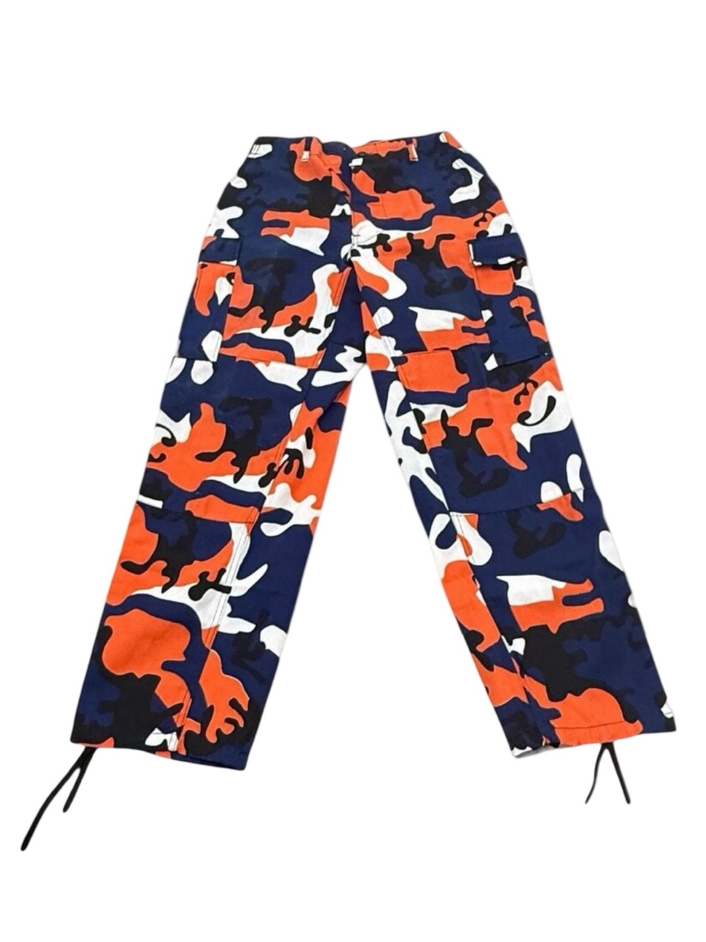 Men’s 2000s Camo Cargo Pants – Navy / Orange / White – 30x30